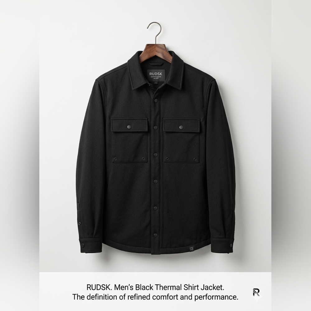 RUDSAK Men's Black Thermal Shirt Jacket